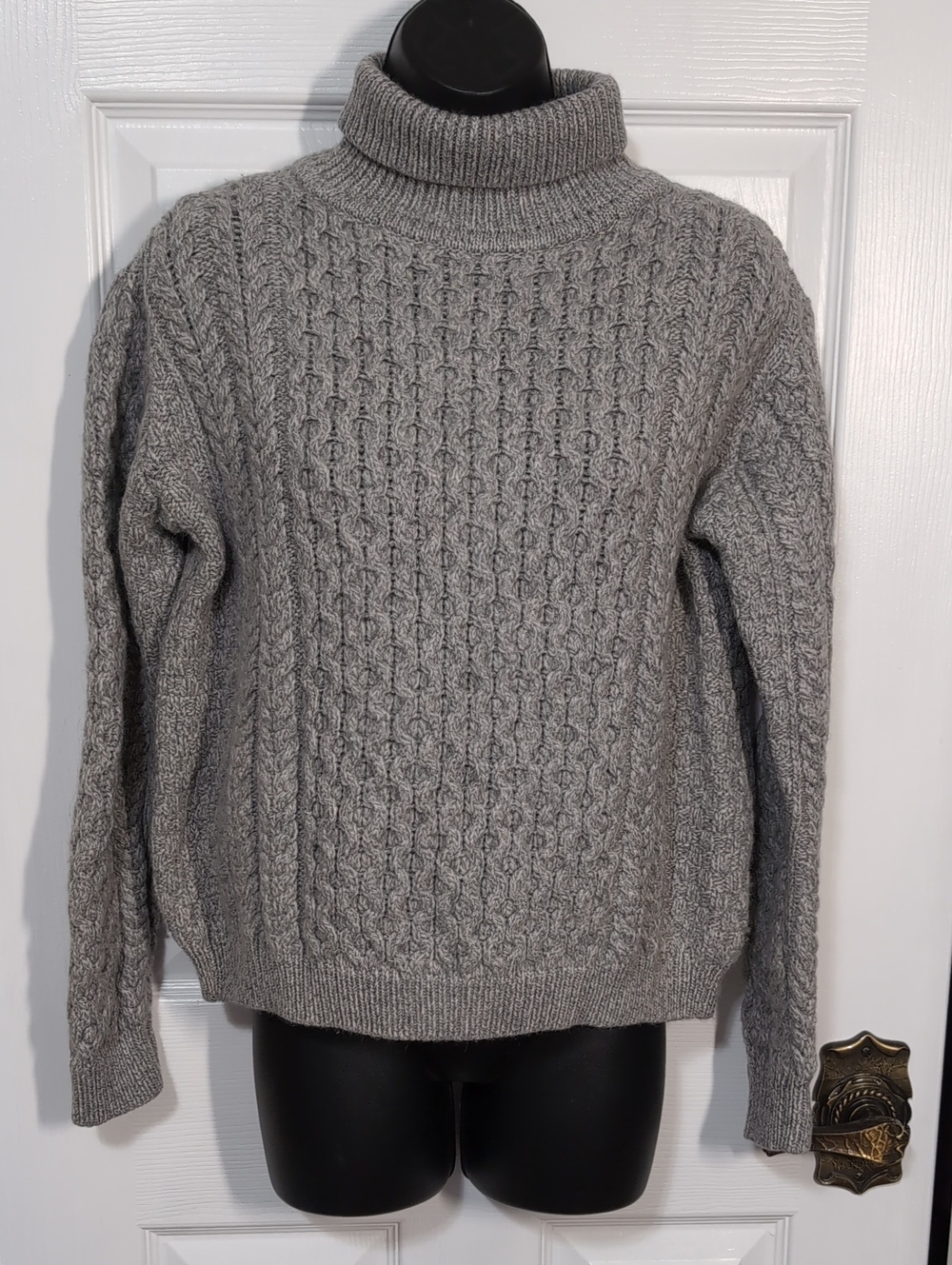 Vintage Irish Inis Crafts Merino Wool Knit Sweater Size S-M